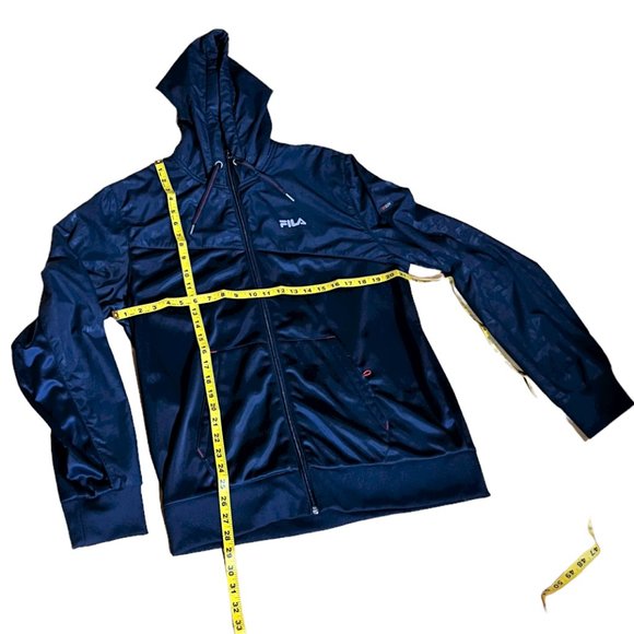 FILA Men's Navy Lightweight Hooded Lined Zipper Jacket w/Front Pockets, Size L - Picture 4 of 10